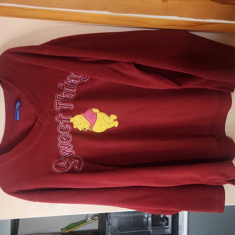 Winnie the Pooh Red Vintage Fleece V-neck Sweatshirt 3X Disney